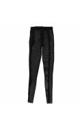 Leggings negros ajustados de rejilla / mesh