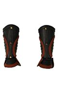 Leather Yue Army General Leg Armors (Black)